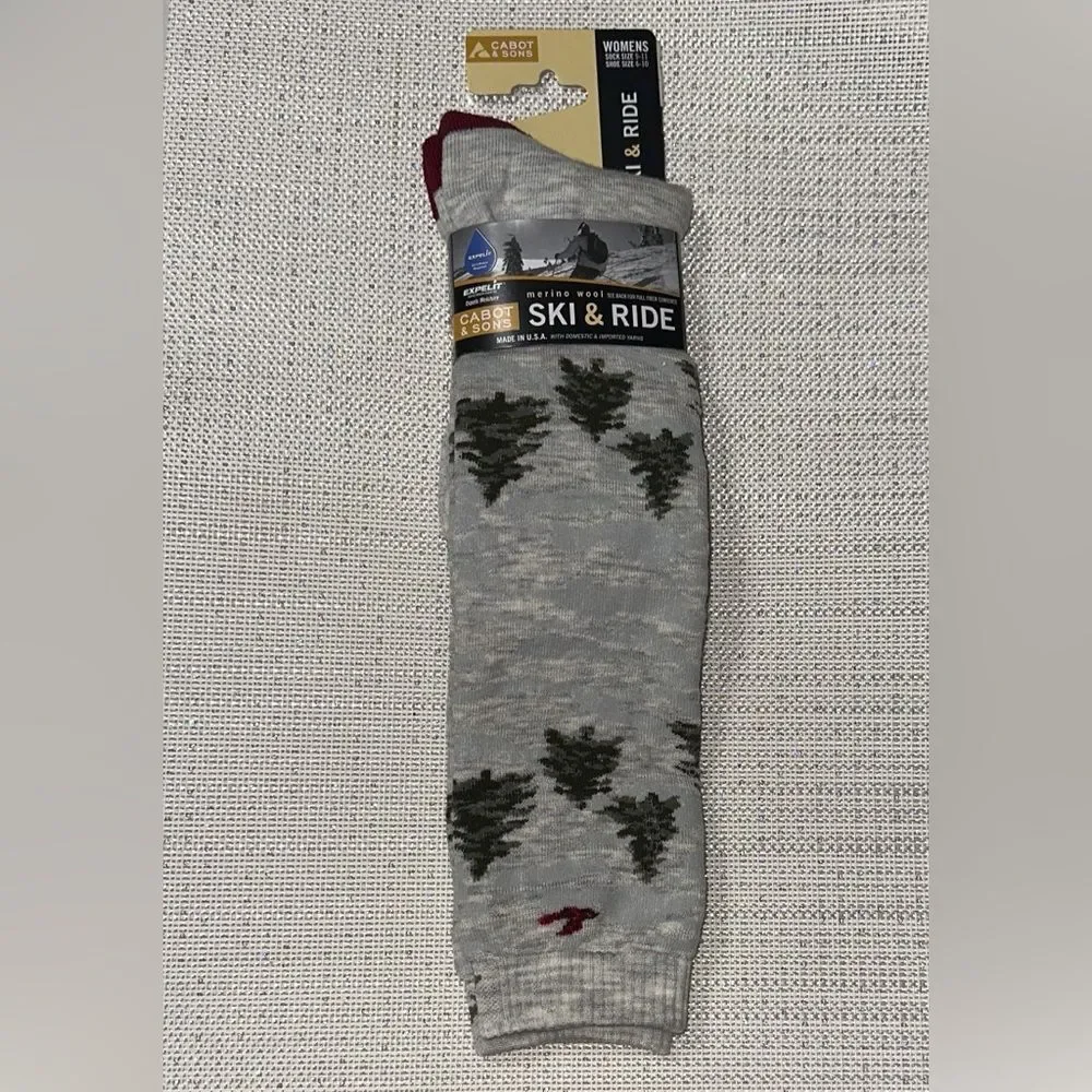 CABOT & SONS SKI & RIDE Merino Wool Heavy Knit Blend Knee High Socks